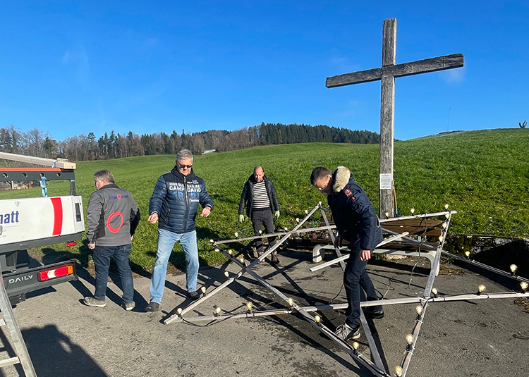 Weihnachtsstern stellen